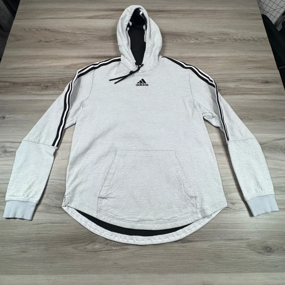 Adidas Men Gray Long Sleeve Hoodie Athletic Performance‎ Casual Size L